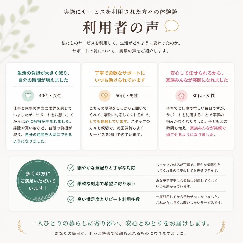 ご利用者様の声