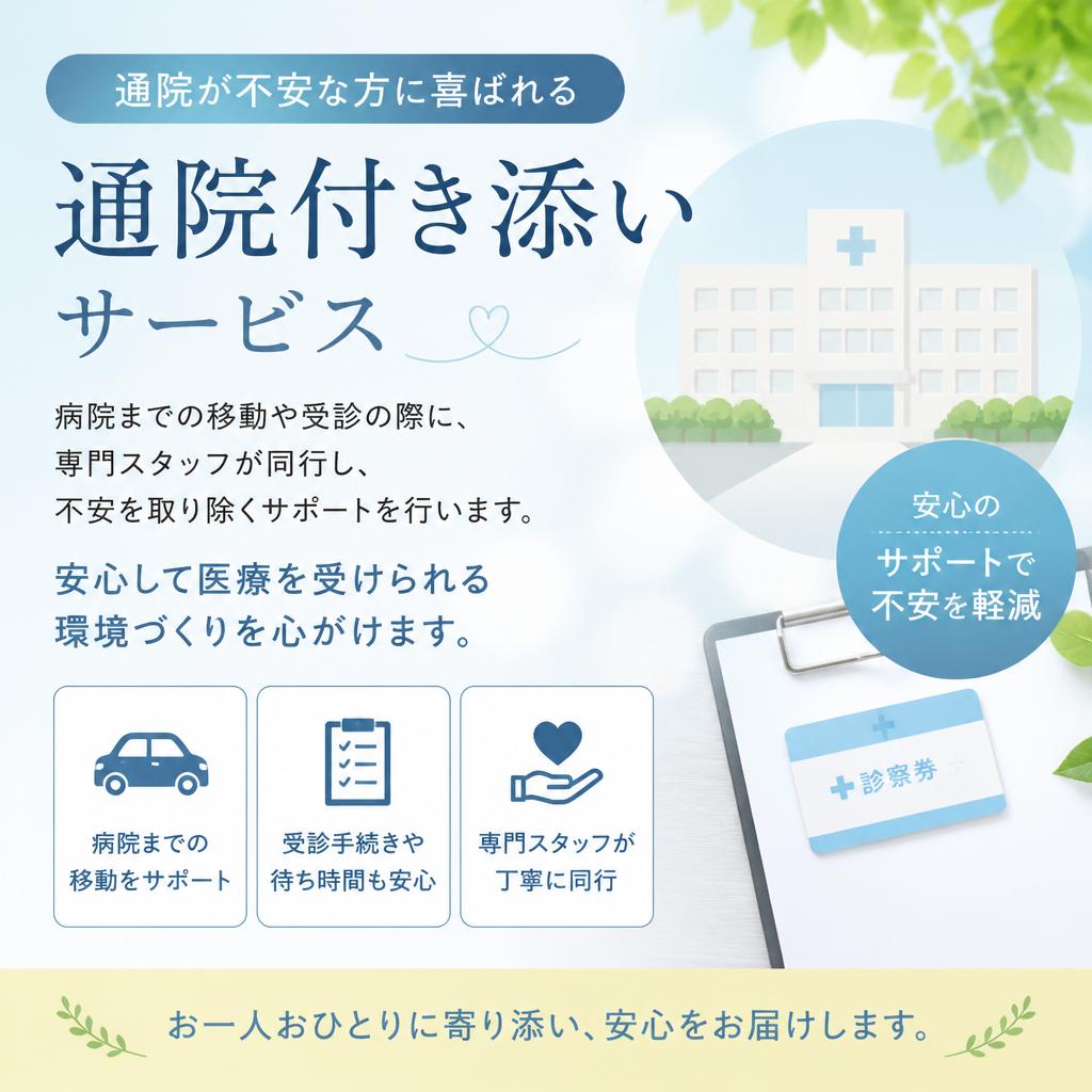 通院付き添いで安心サポート