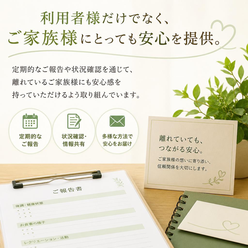 ご家族様も安心のサポート