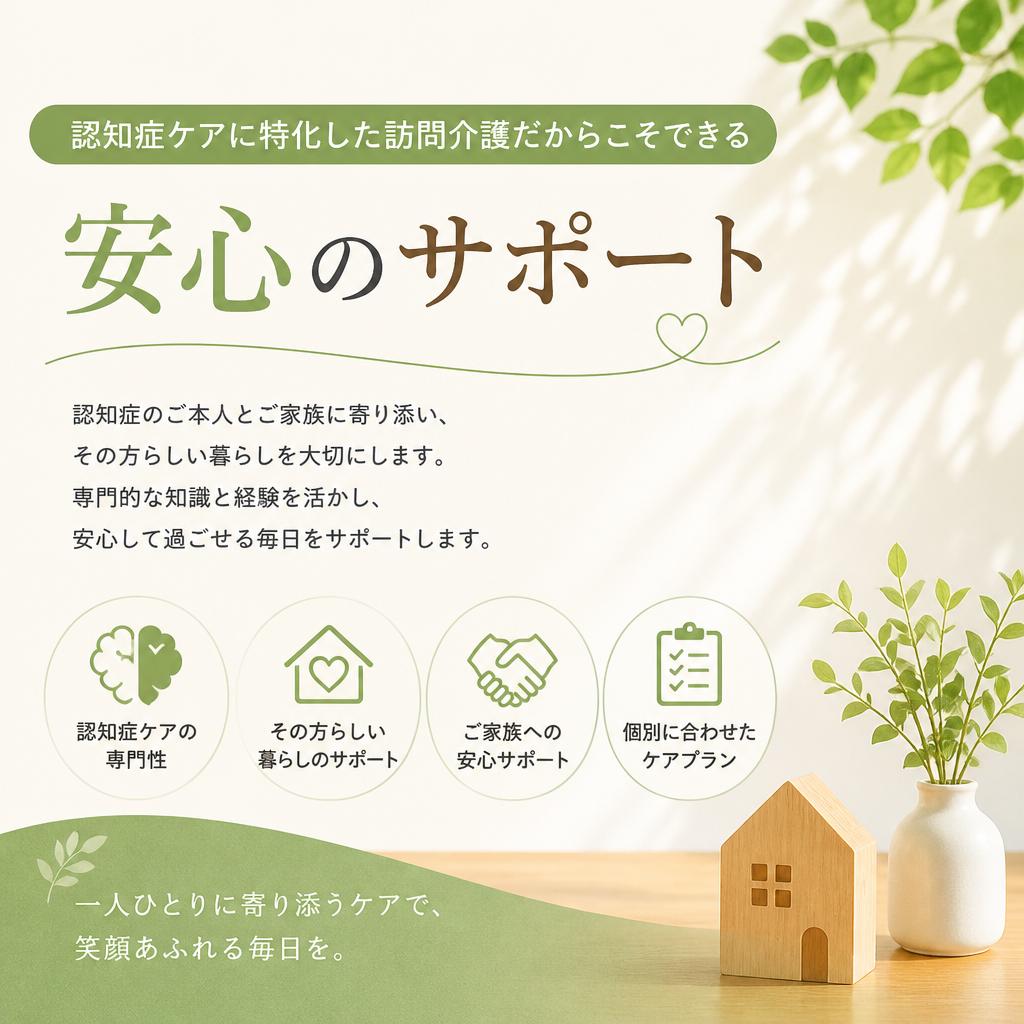 認知症ケアに特化した訪問介護だからこそできる、安心のサポート