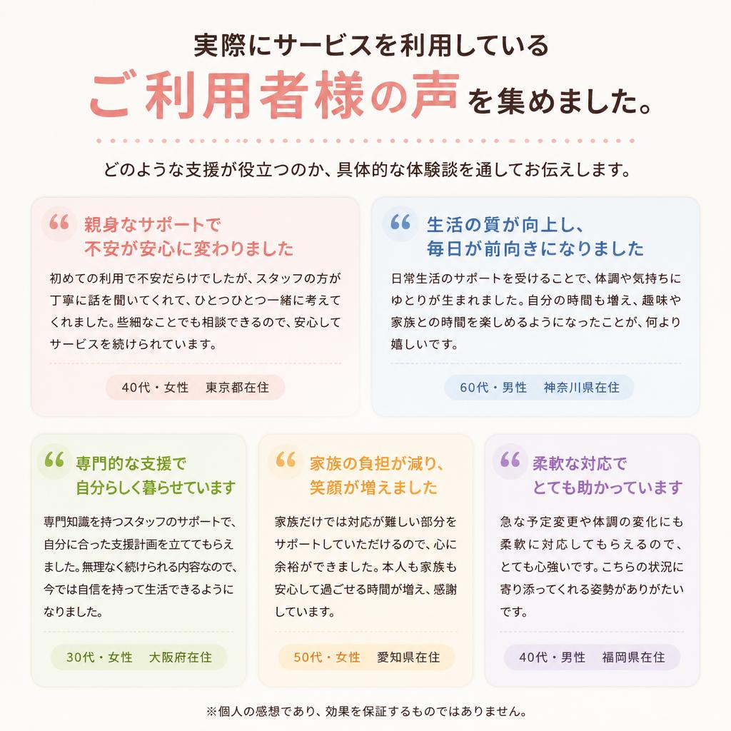 利用者様の声