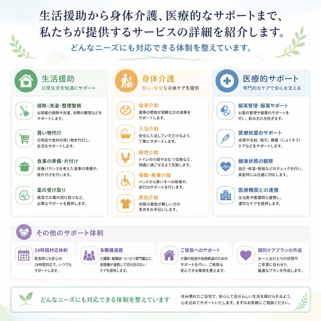 幅広いサービス内容