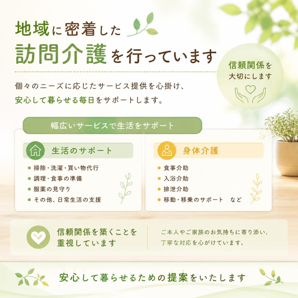 当社の訪問介護サービスの特徴