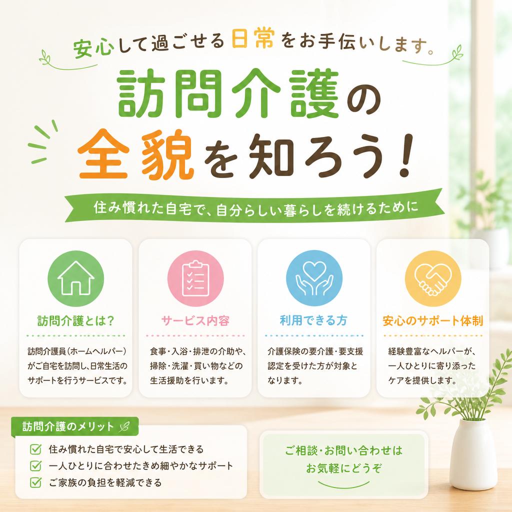 安心して過ごせる日常をお手伝いします。訪問介護の全貌を知ろう！