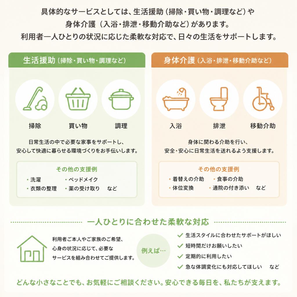 受けられるサービスの内容