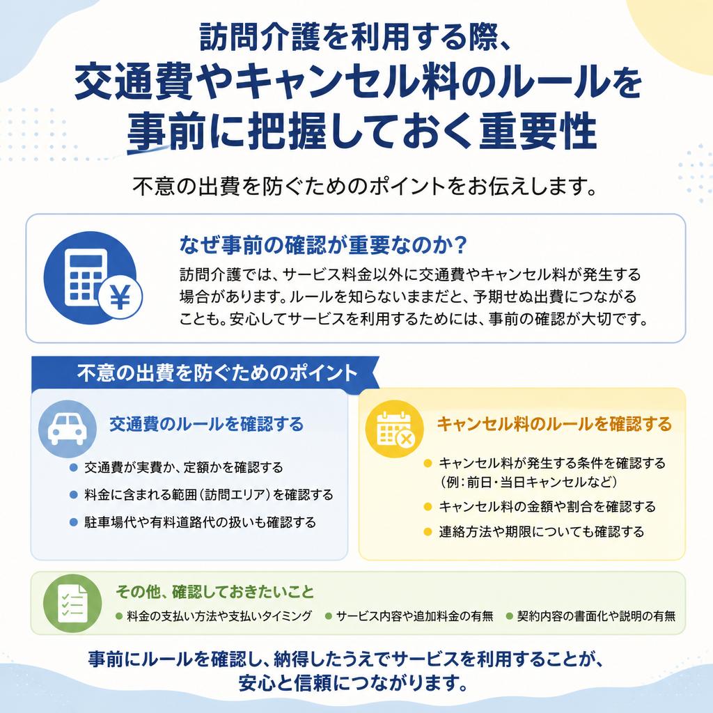 交通費とキャンセル料を事前に知っておくべき理由