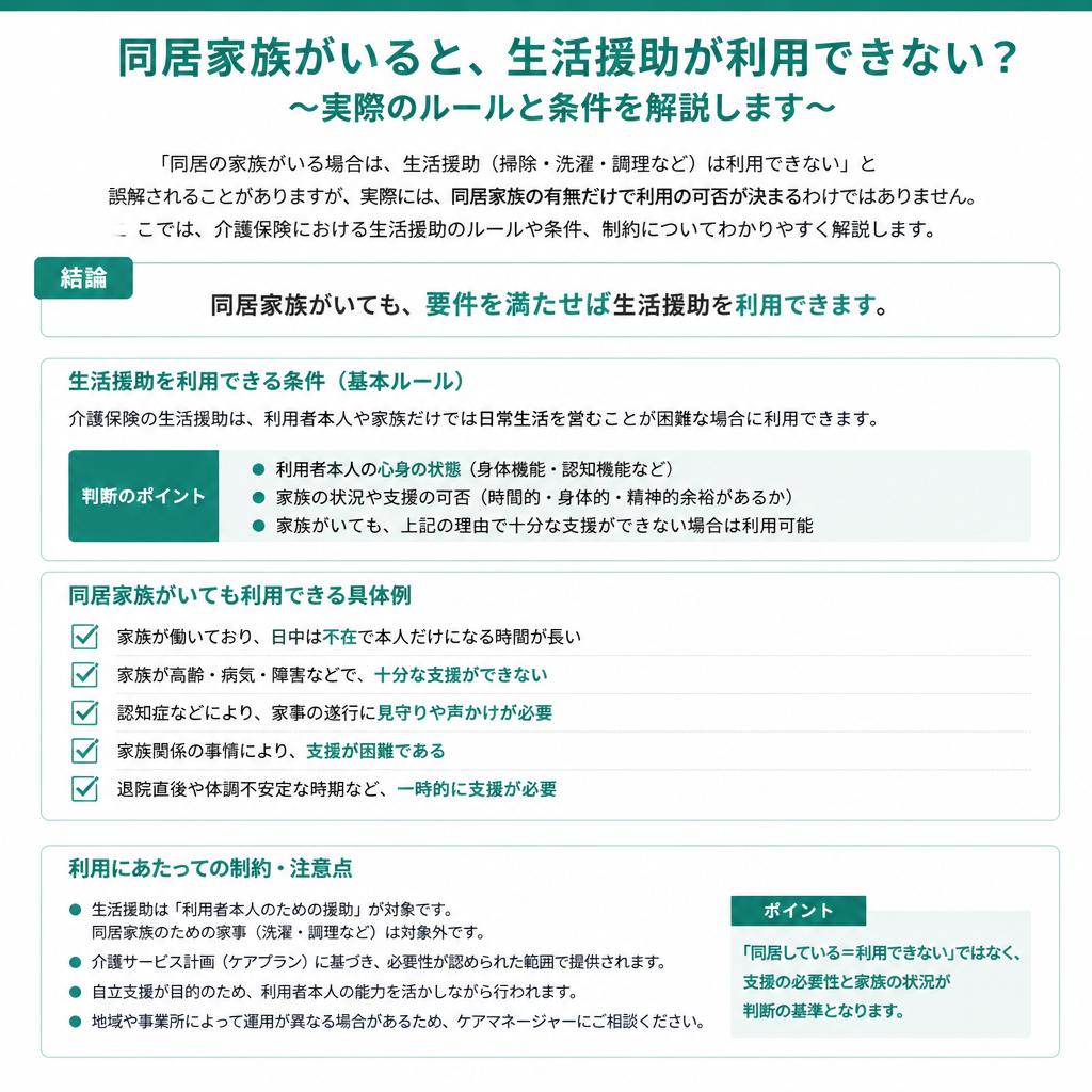 同居家族がいる場合の訪問介護利用のルール