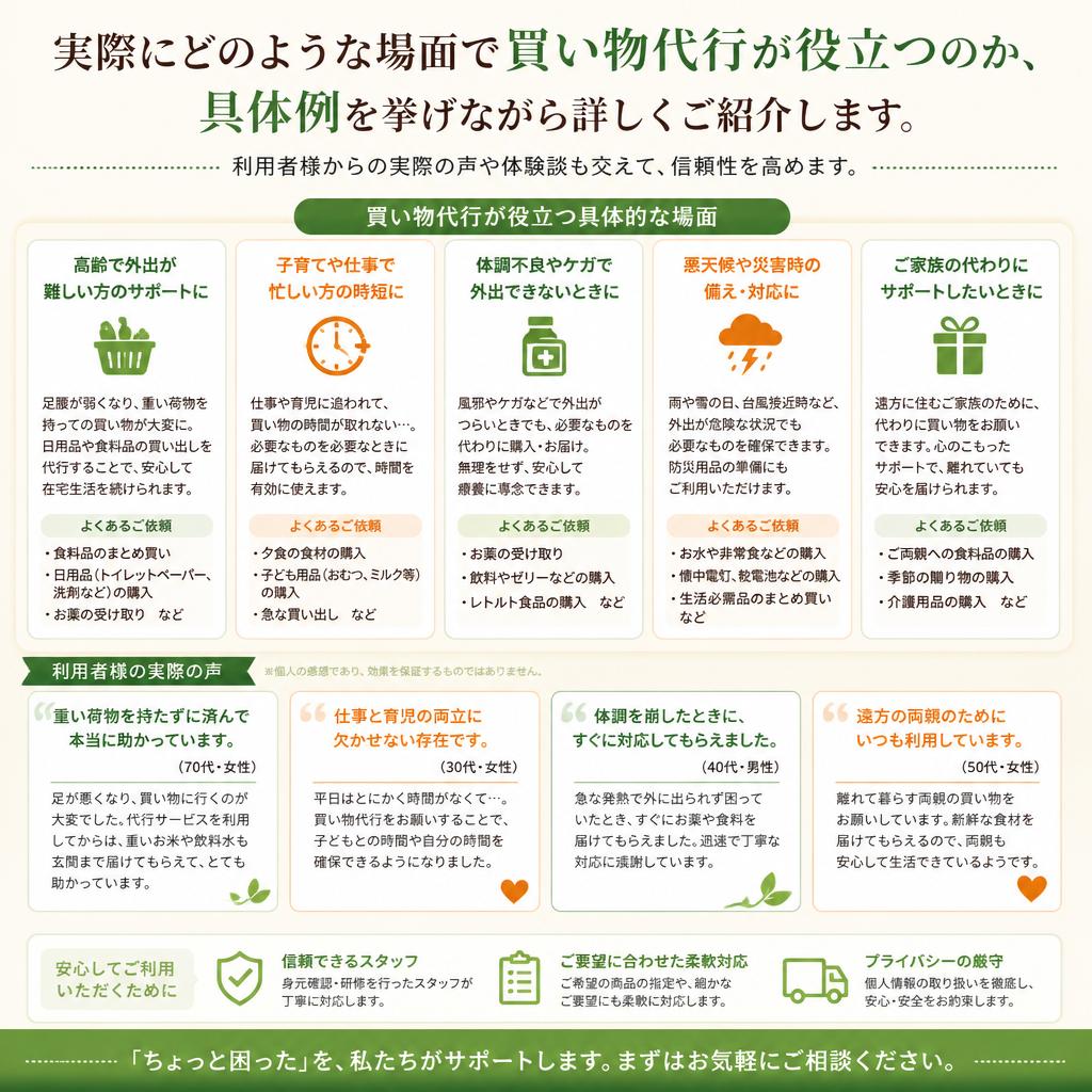 買い物代行の利用ケース