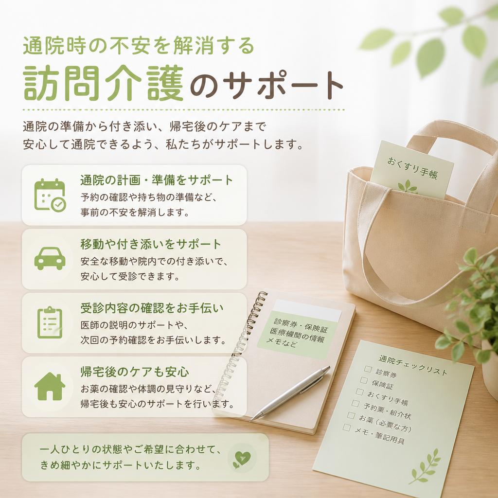 通院時の不安を解消する訪問介護のサポート