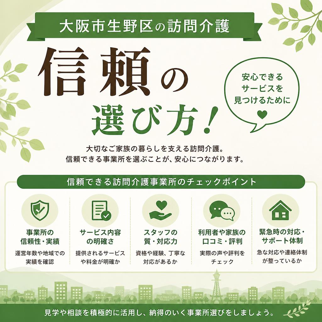大阪市生野区の訪問介護、信頼の選び方！