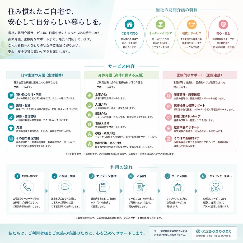 提供する訪問介護サービスの詳細