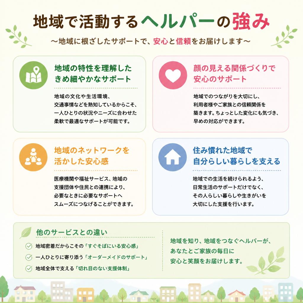 2. 地域密着型ヘルパーの強みとは？