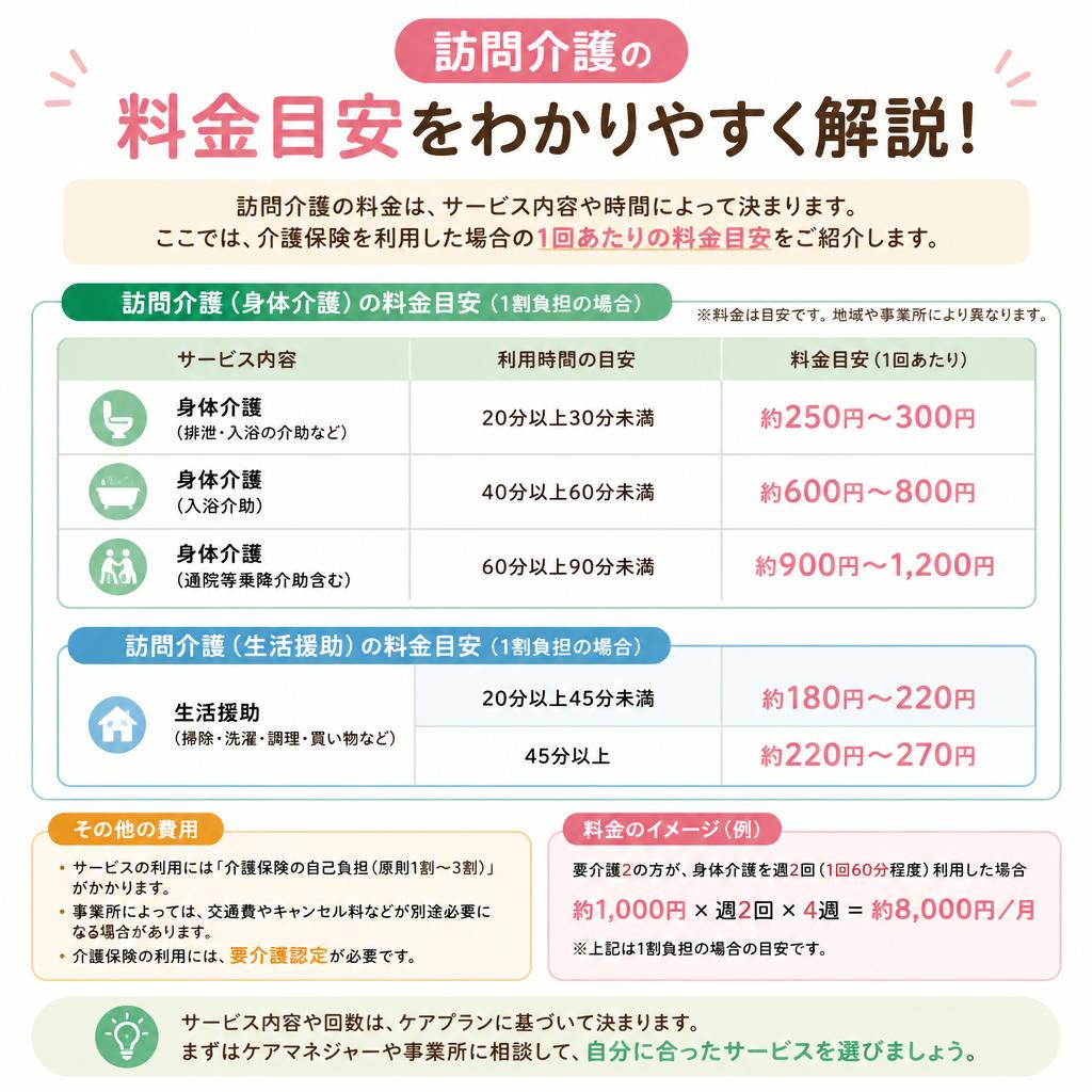 訪問介護の料金目安をわかりやすく解説！