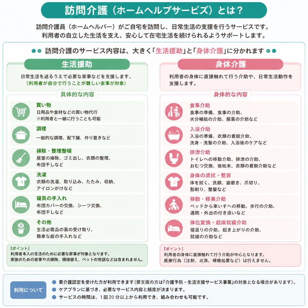 訪問介護の種類とサービス内容