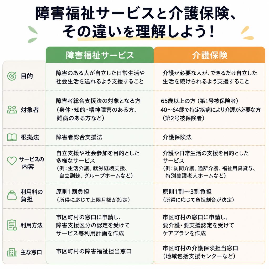 障害福祉サービスと介護保険、その違いを理解しよう！