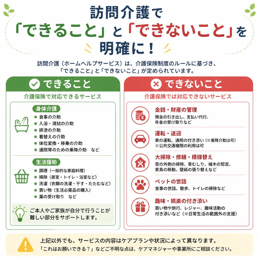 訪問介護で「できること」と「できないこと」を明確に！