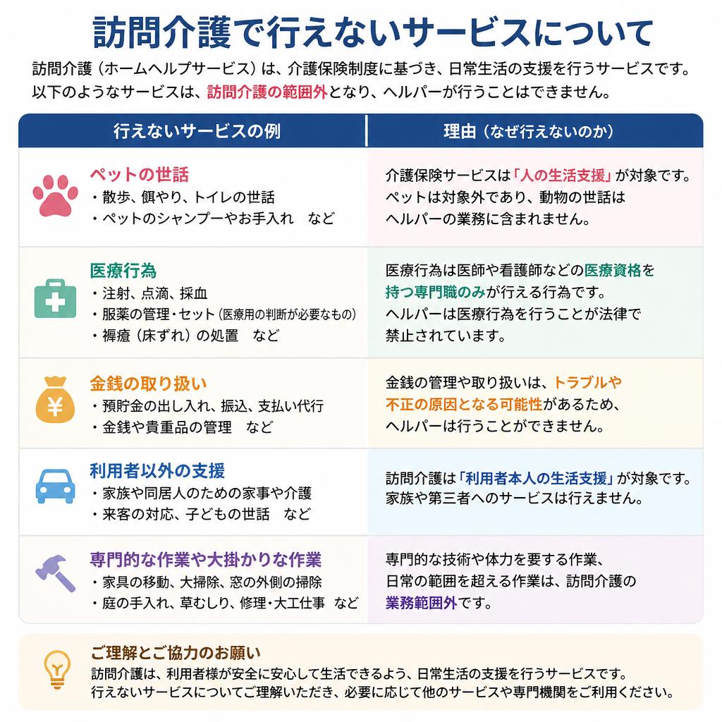 「できないこと」とその理由