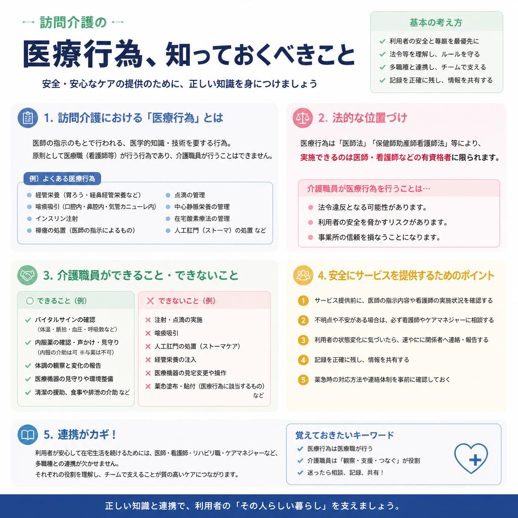 訪問介護の医療行為、知っておくべきこと