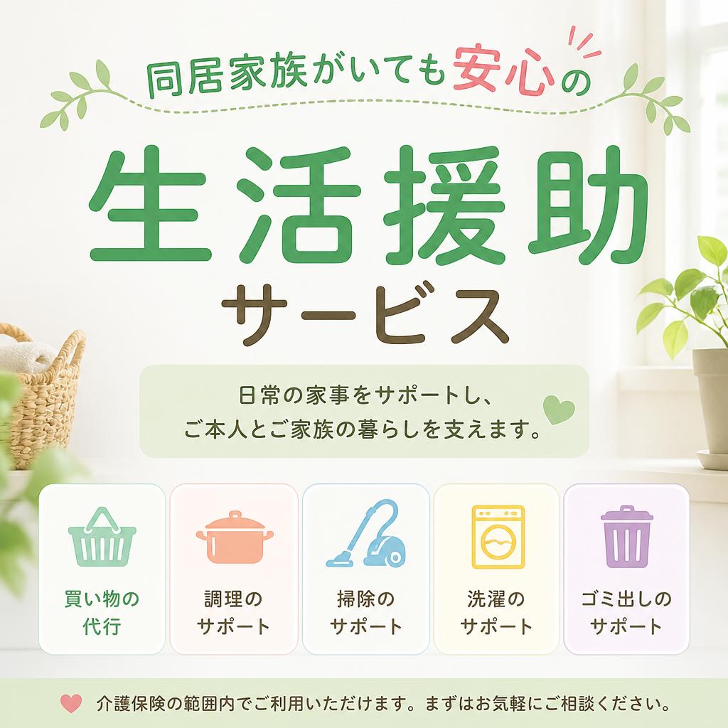 同居家族がいても安心の「生活援助」サービス