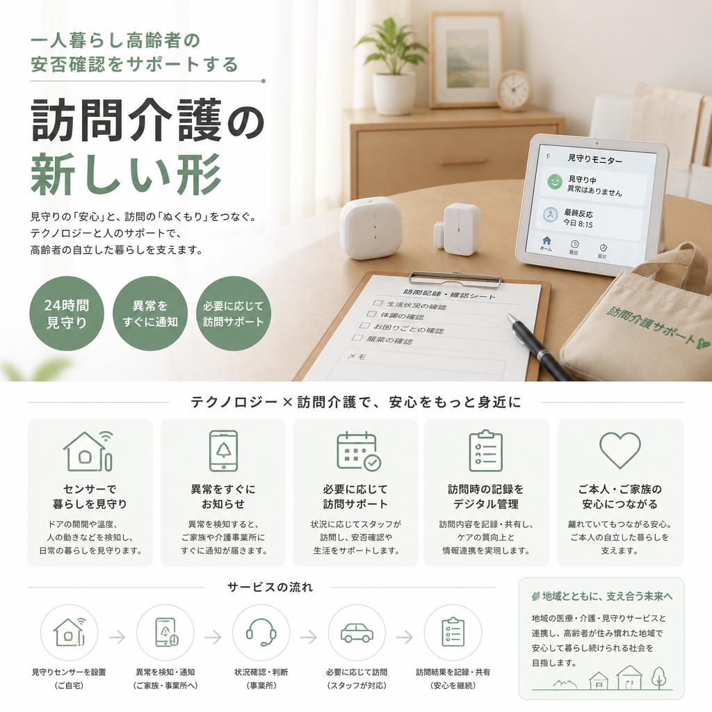 一人暮らし高齢者の安否確認をサポートする訪問介護の新しい形