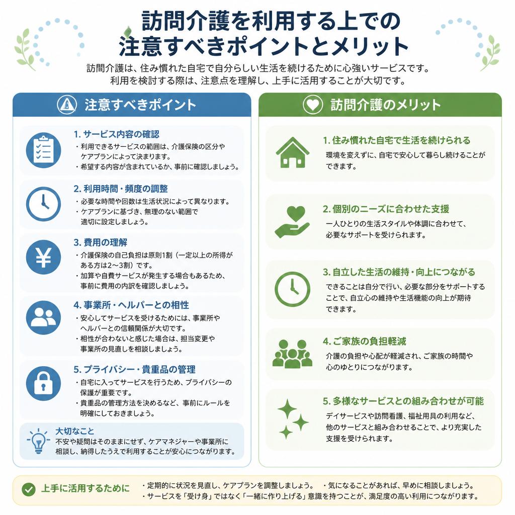 訪問介護を利用する際の注意点