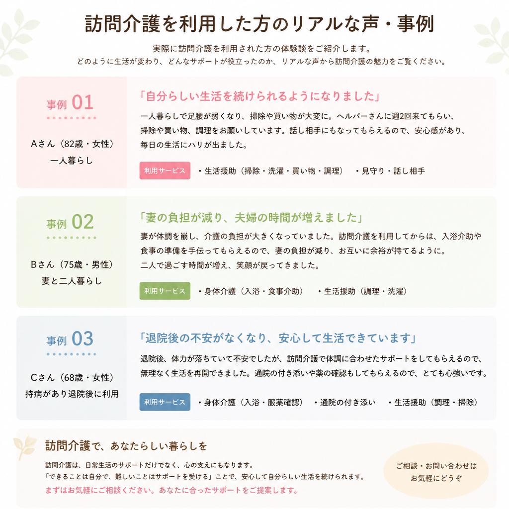 これなら安心！訪問介護の活用事例