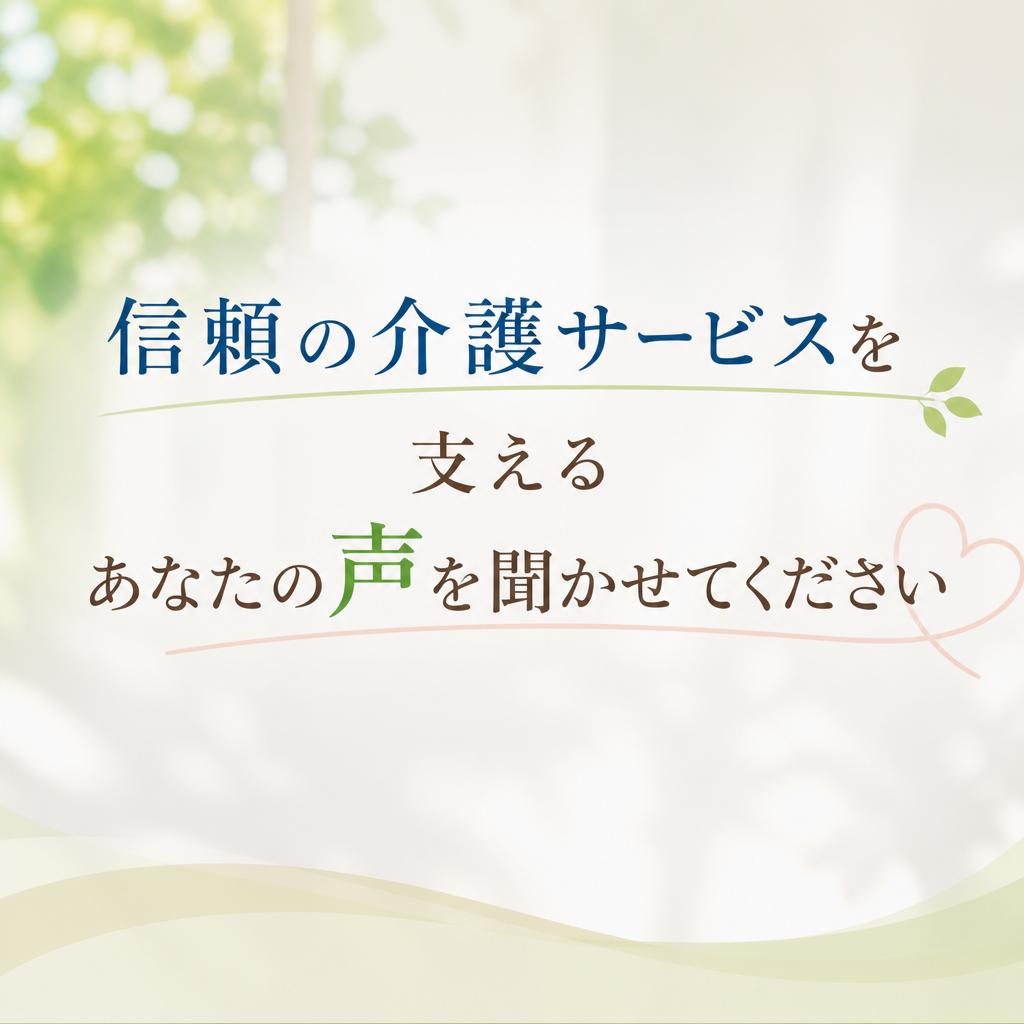 信頼の介護サービスを支えるあなたの声を聞かせてください
