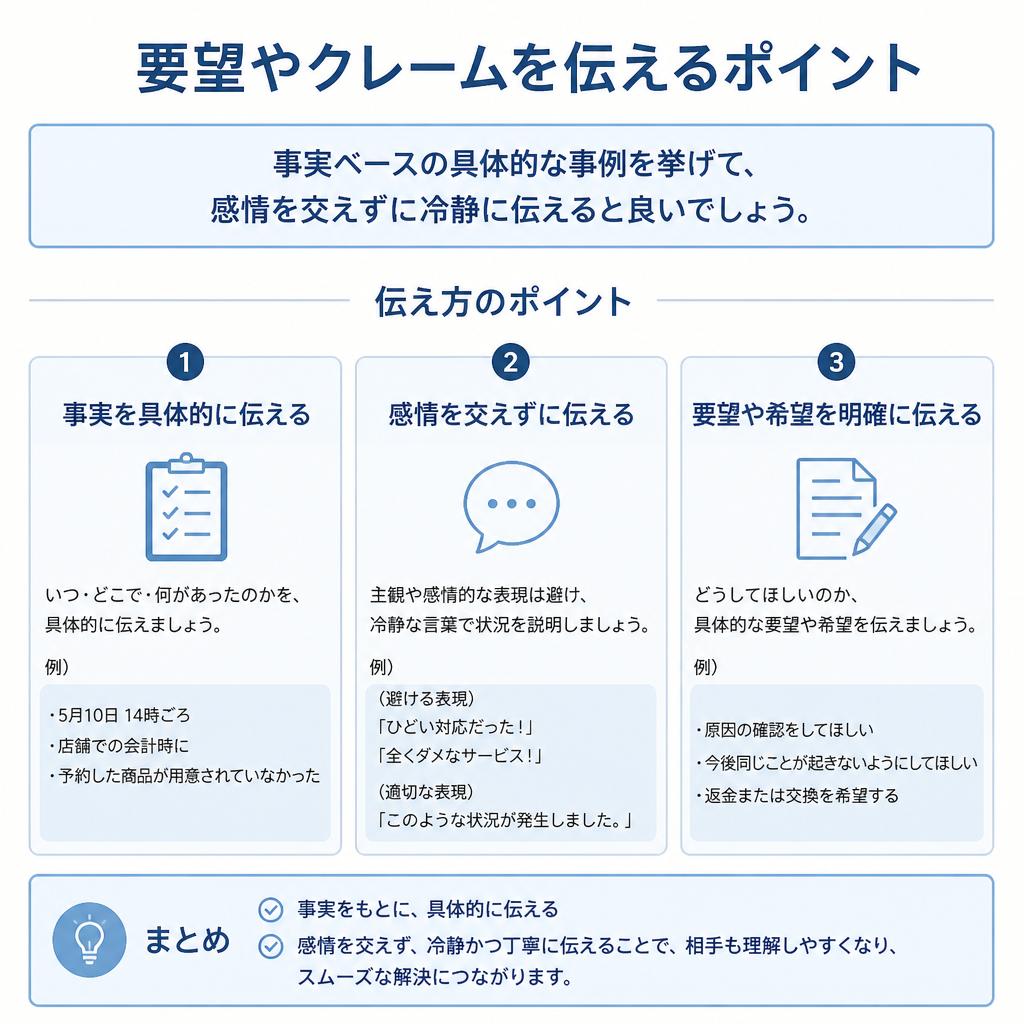 要望やクレームを伝える方法